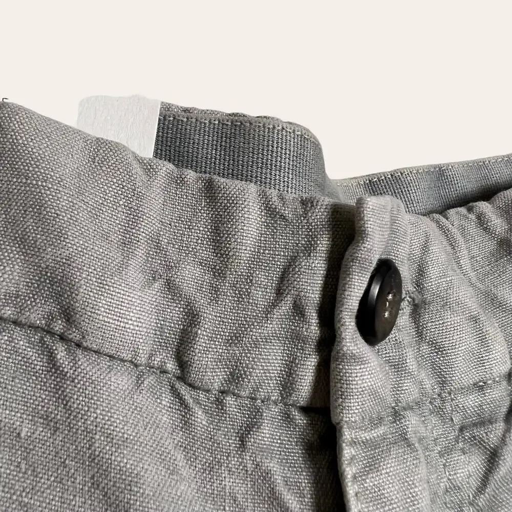 Eleventy Platinum Men's Gray 100% Linen Cargo Military Trouser Pants Size 33 NWT